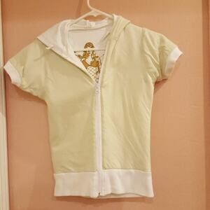 Masons Underground reversible hoodie white & light green short sleeves. New